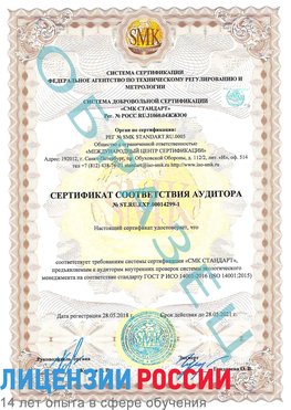 Образец сертификата соответствия аудитора №ST.RU.EXP.00014299-1 Покровка Сертификат ISO 14001
